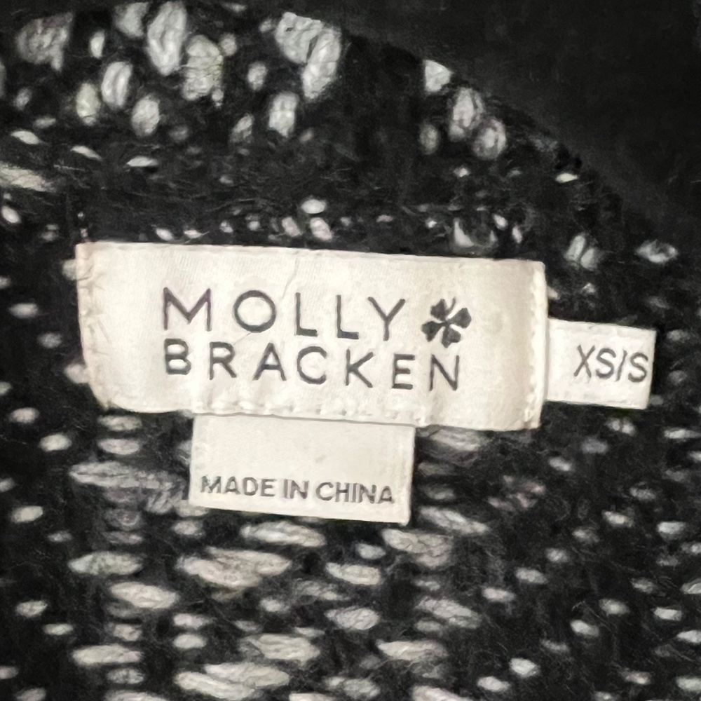 Anthropologie Molly Bracken Sally Geo Open Front Metallic Cardigan Size XS/S - Picture 5 of 8